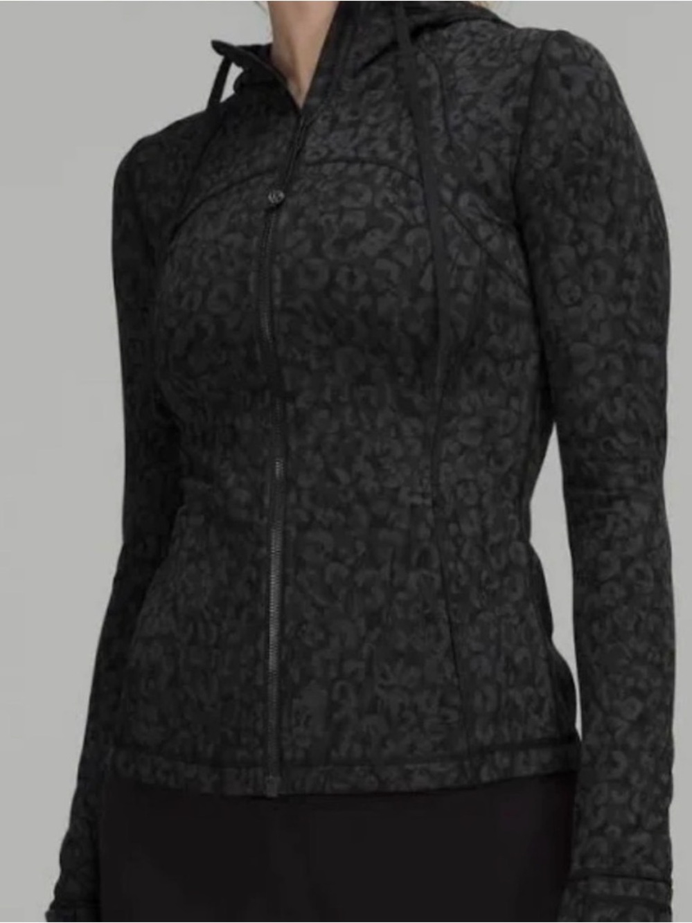 lululemon athletica Black define jacket Leopard-Print Zip Hoodie